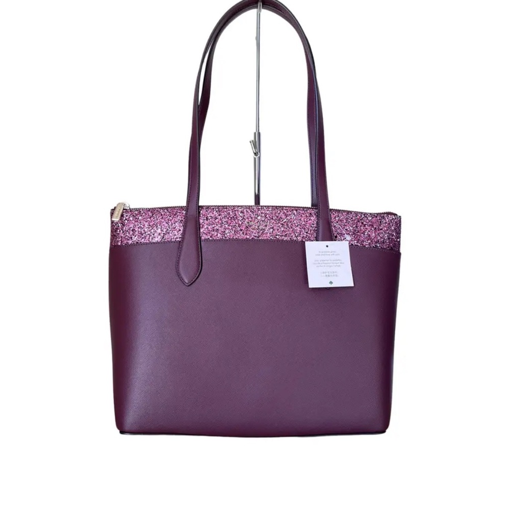 ♠️ KATE SPADE New York Flash Glitter Tote (cherrywood) - NWT